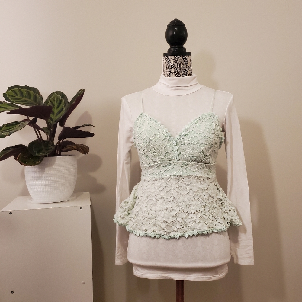 REPOSH - 🍁Mint Green Lace Cami